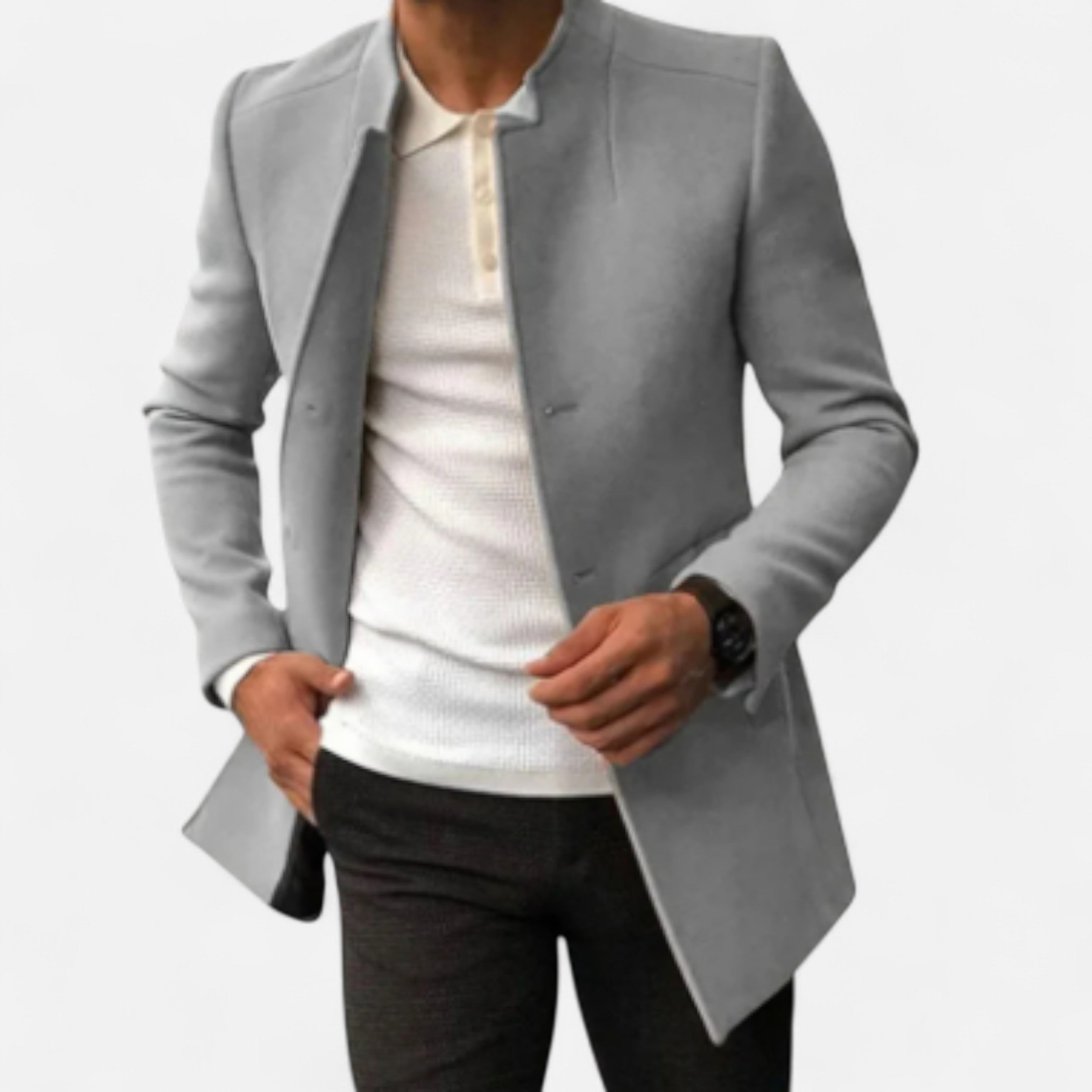 Solwiera | Męski płaszcz z wełny Classic Comfort