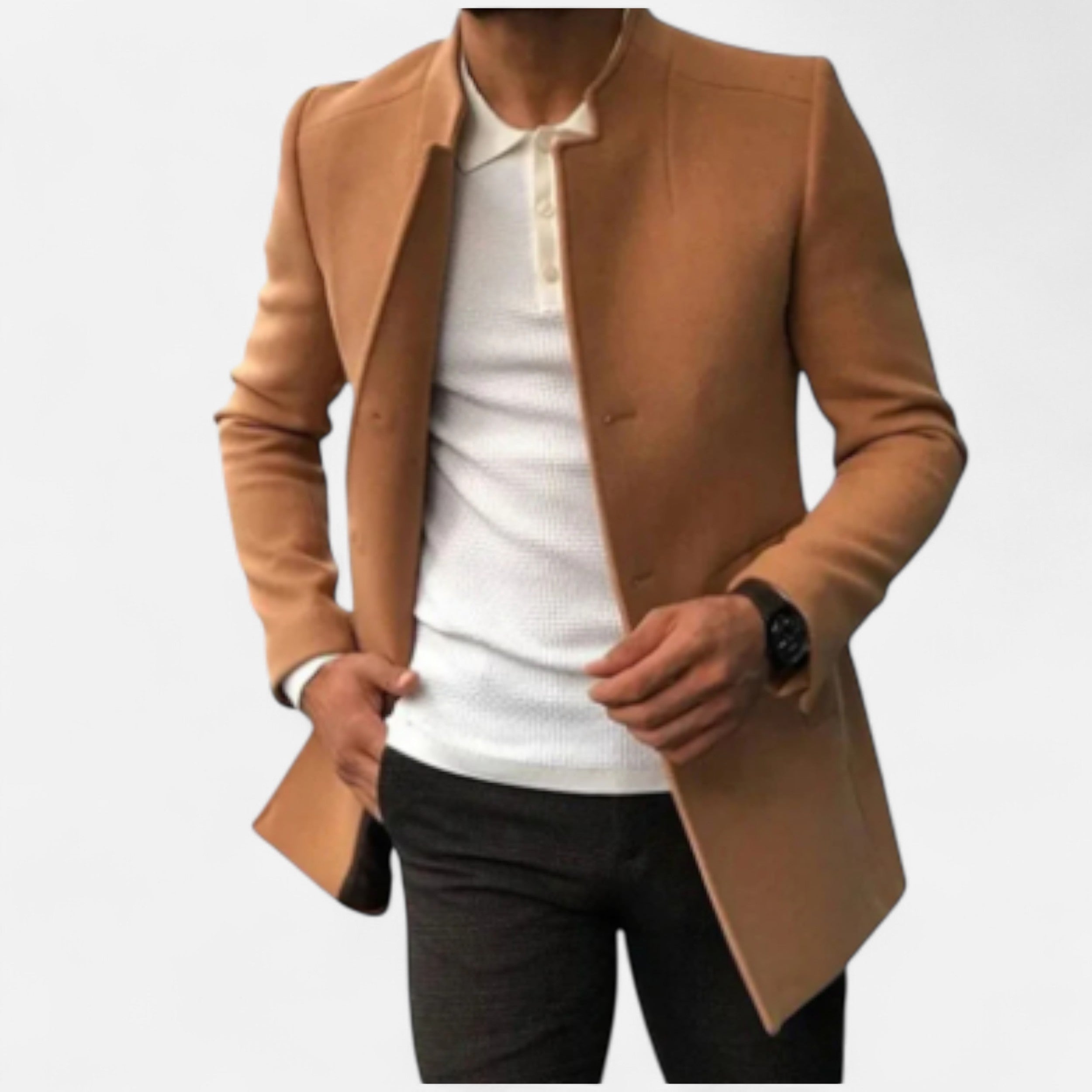 Solwiera | Męski płaszcz z wełny Classic Comfort