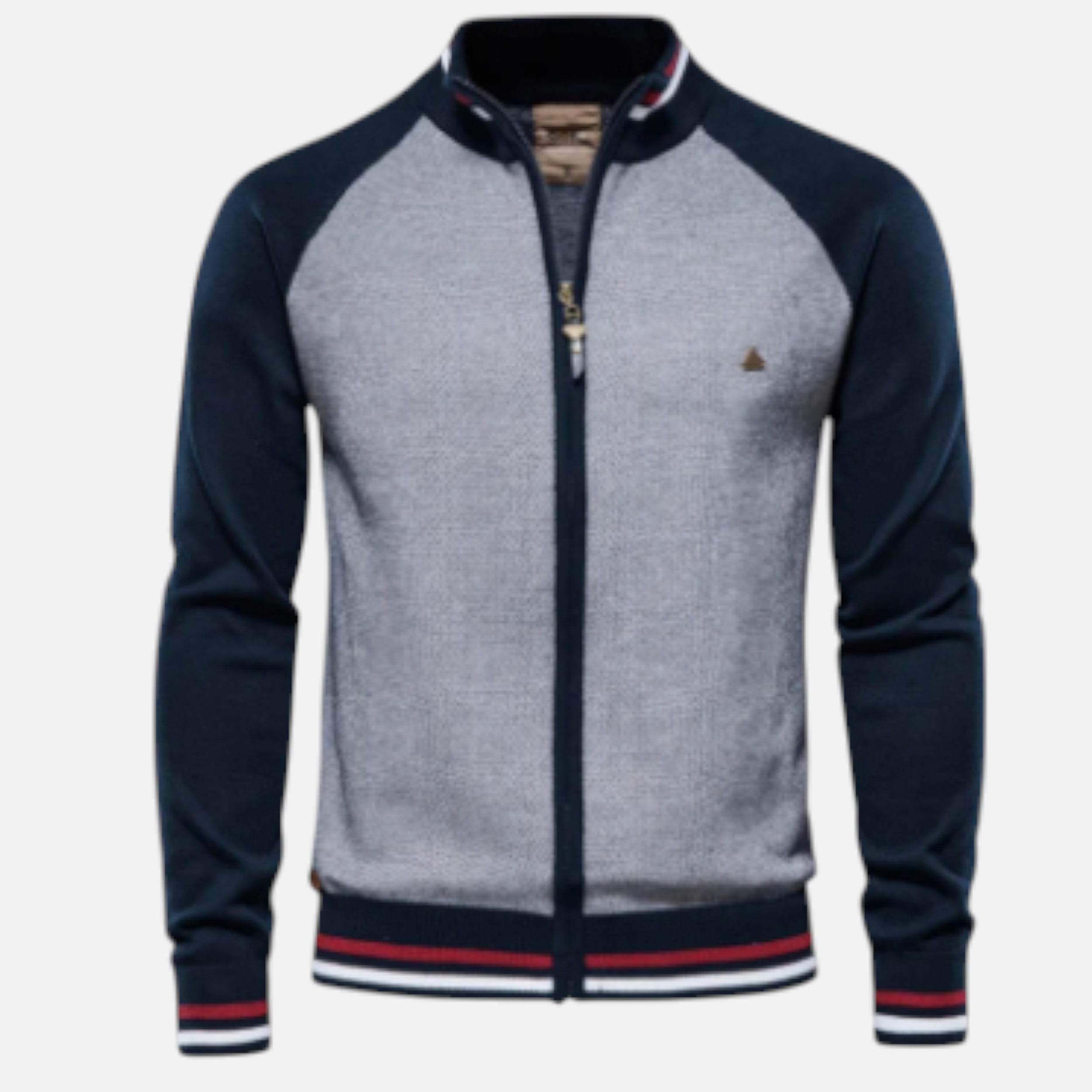 Solwiera | Męski sweter z zamkiem Dzianina Bawełniana