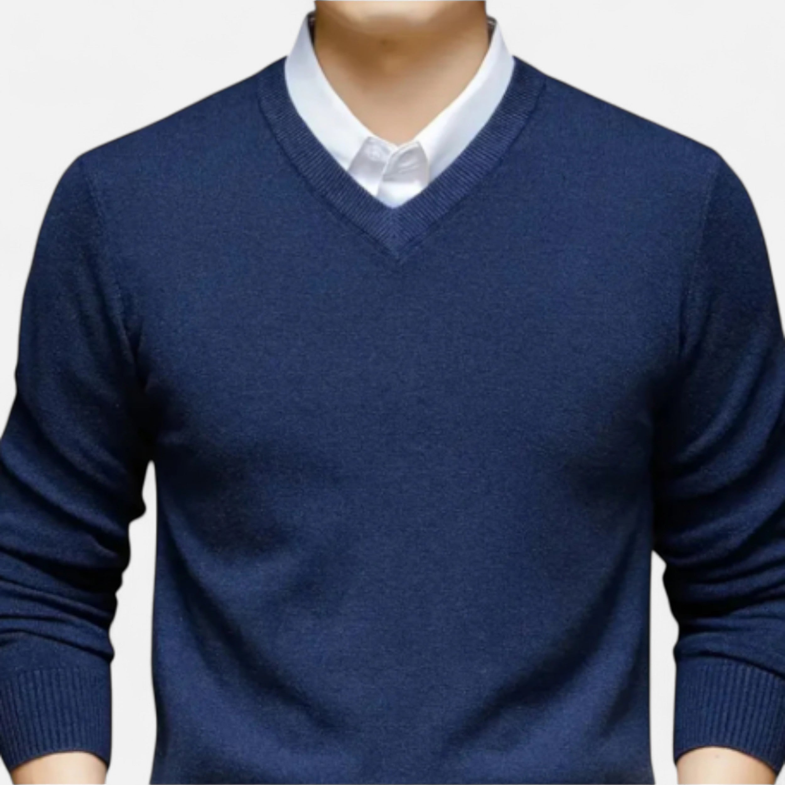 Solwiera | Męski sweter Dzianina Heritage z dekoltem w serek