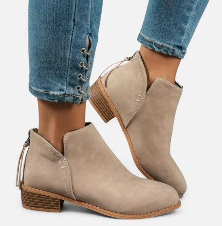 Solwiera | Skórzane Botki Retro Elegancji