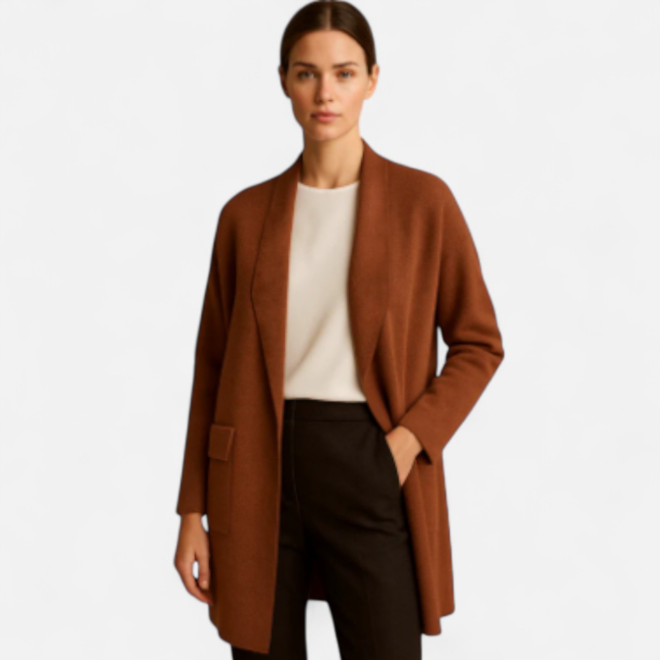 Solwiera | Długi Kardigan Helene Eleganckiego Spokoju