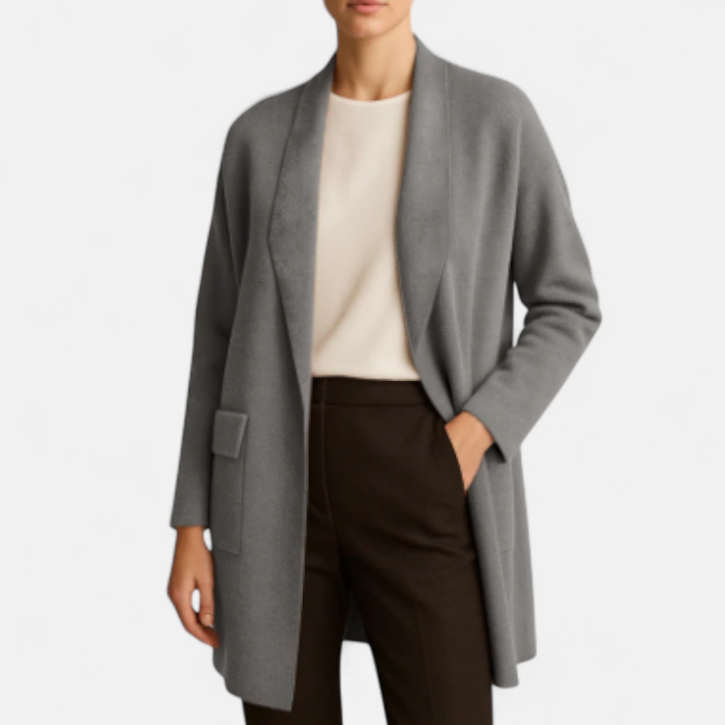 Solwiera | Długi Kardigan Helene Eleganckiego Spokoju