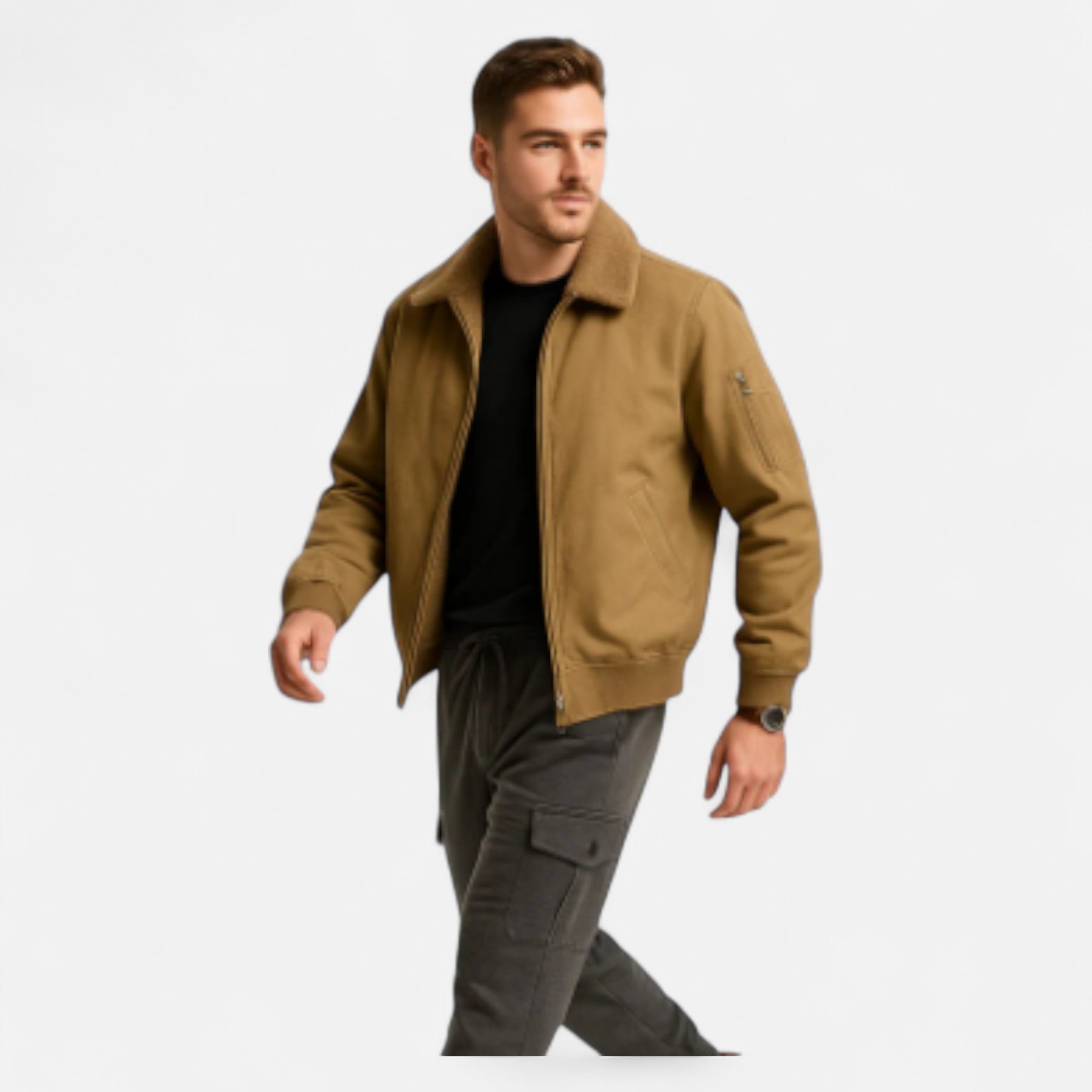 Solwiera | Męska kurtka bawełniano-wełniana Klasyczna Mieszanka