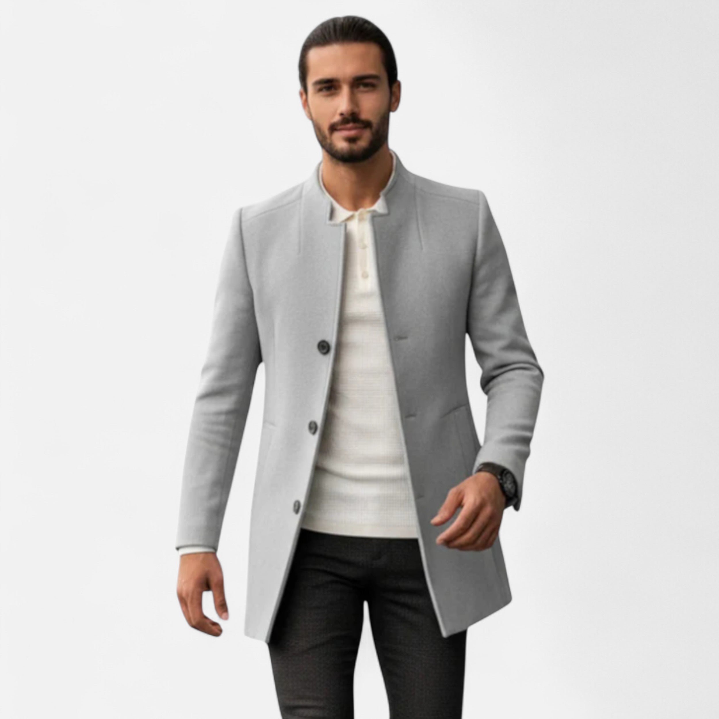 Solwiera | Męski płaszcz z wełny Classic Comfort