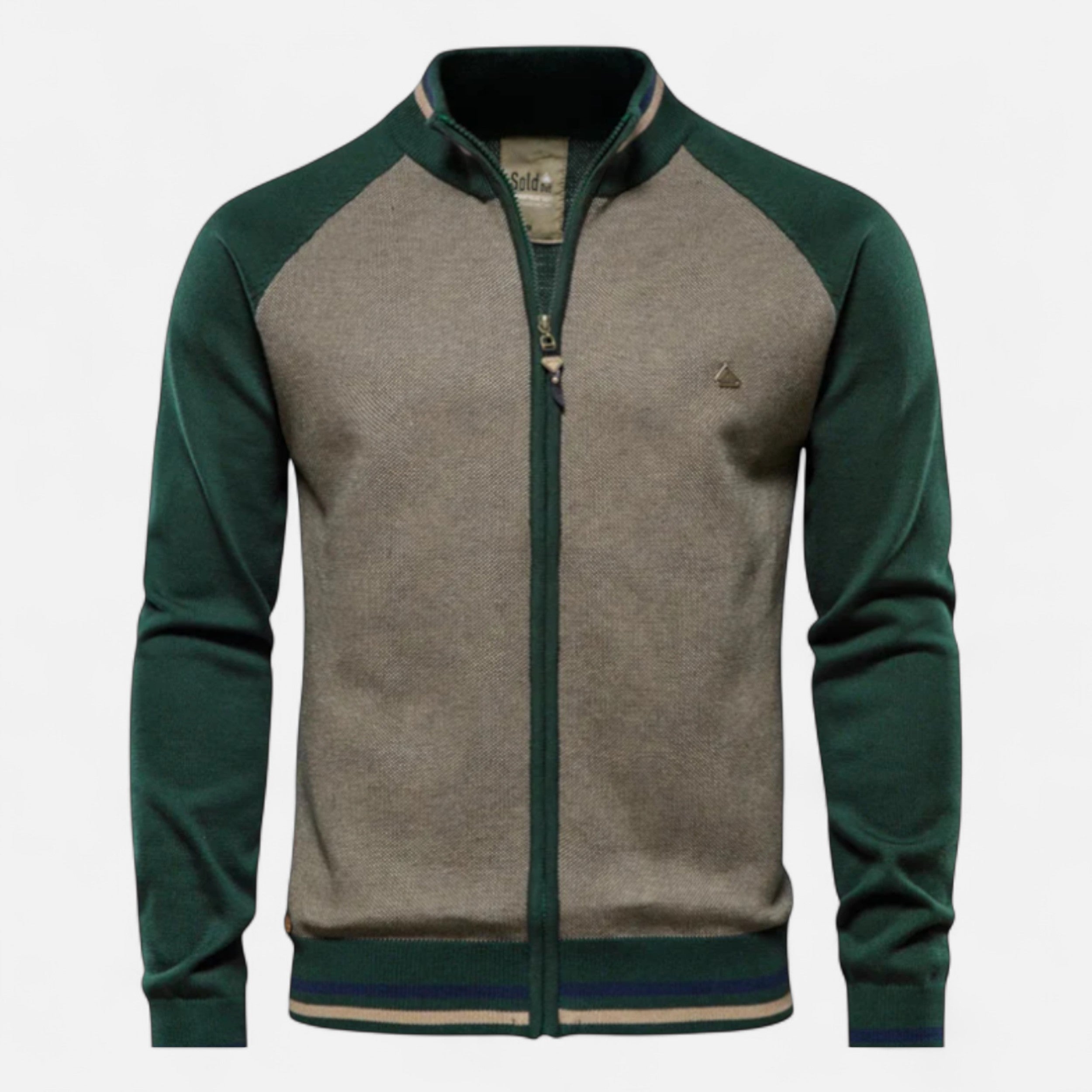 Solwiera | Męski sweter z zamkiem Dzianina Bawełniana