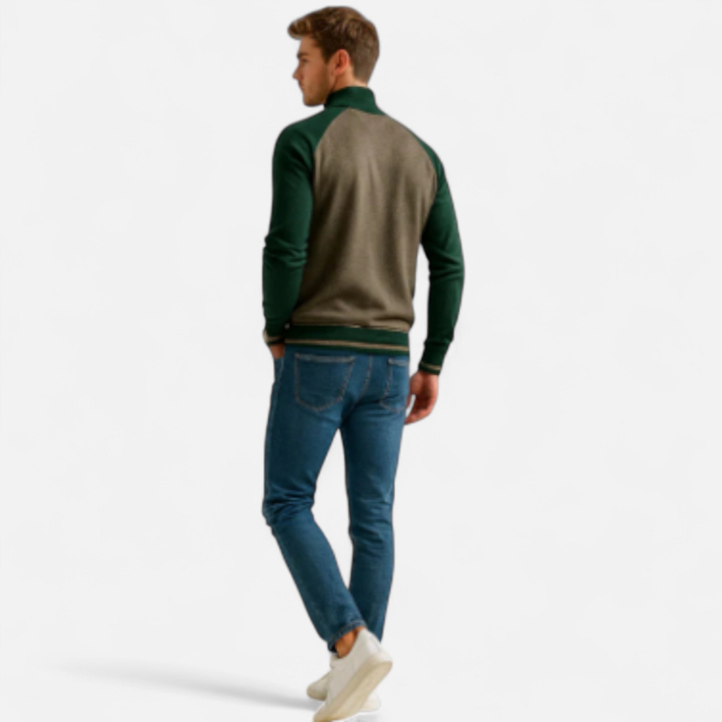 Solwiera | Męski sweter z zamkiem Dzianina Bawełniana