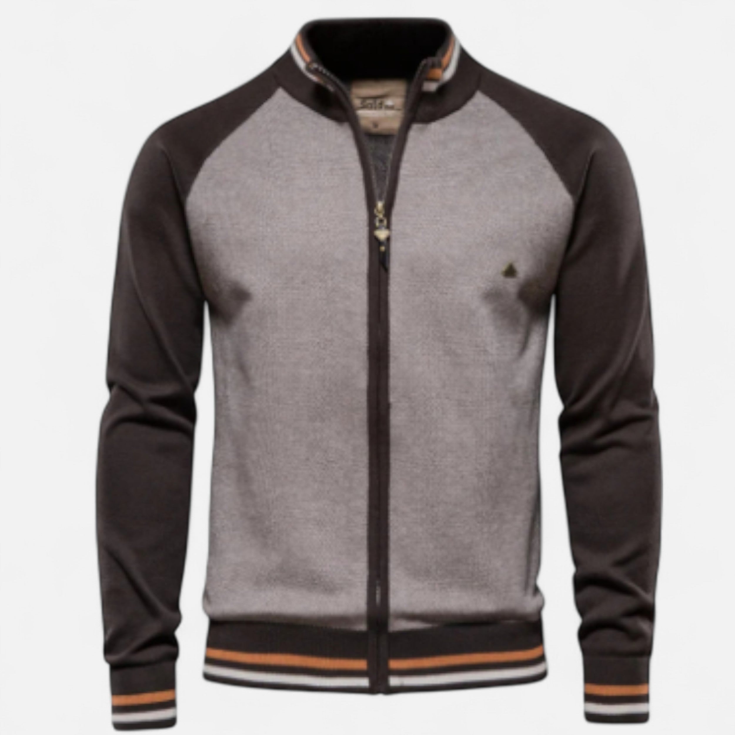 Solwiera | Męski sweter z zamkiem Dzianina Bawełniana