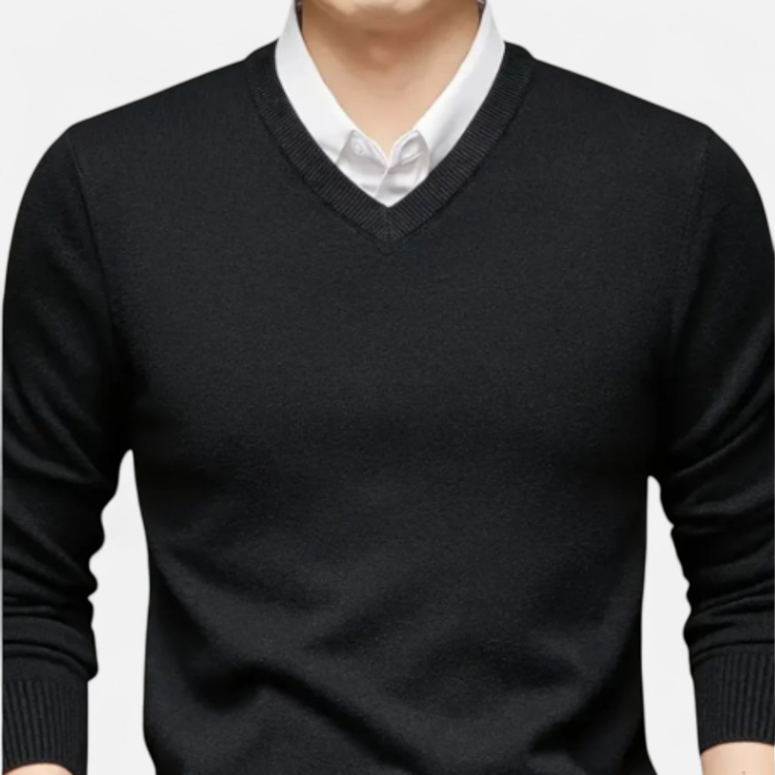 Solwiera | Męski sweter Dzianina Heritage z dekoltem w serek