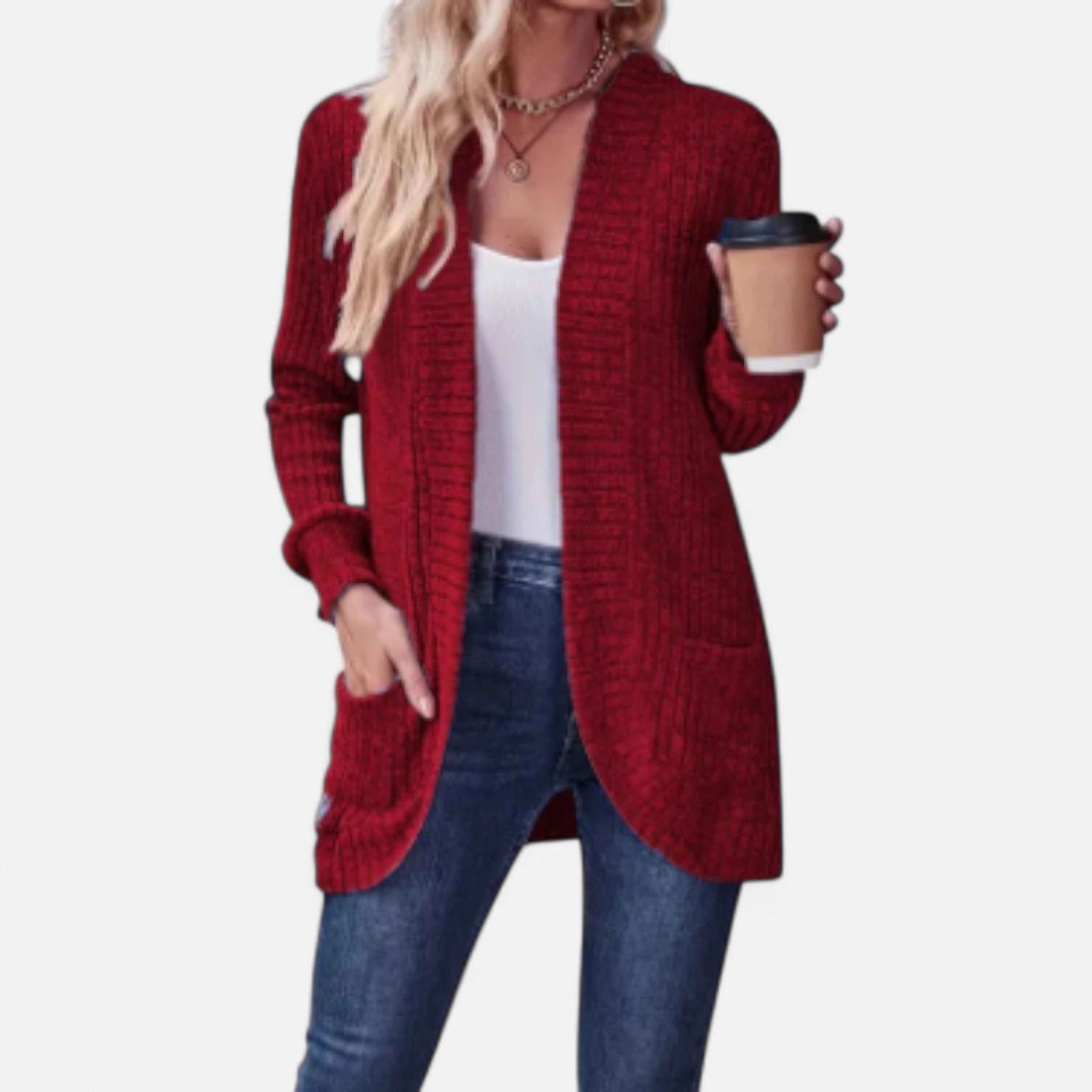 Solwiera | Damski Kardigan Dzianinowy Klasycznej Elegancji