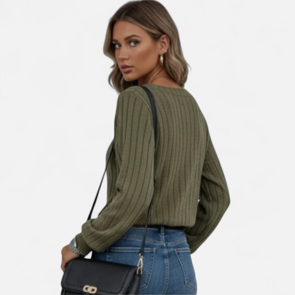 Solwiera | Damski Sweter z Kaszmiru z Dekoltem V