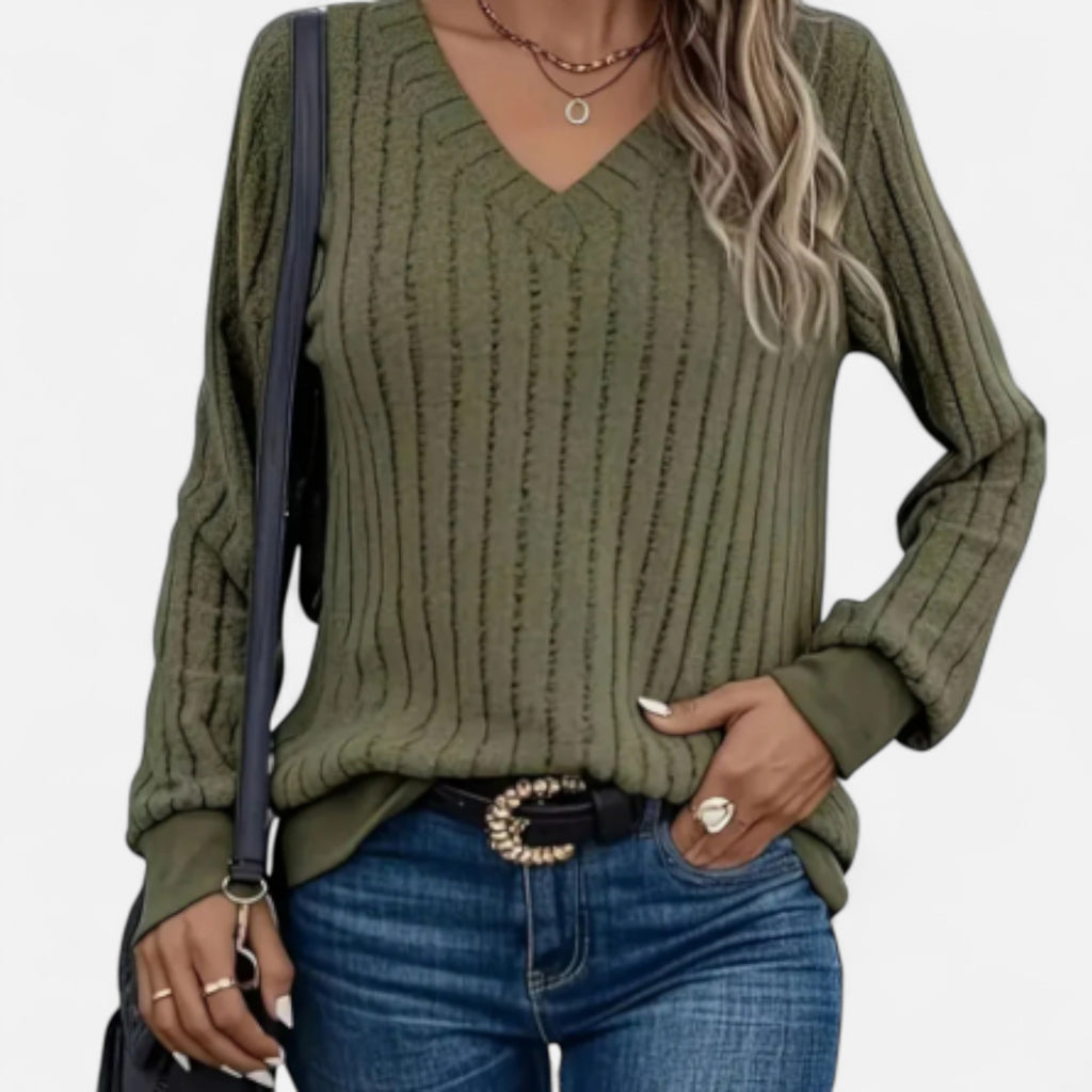 Solwiera | Damski Sweter z Kaszmiru z Dekoltem V