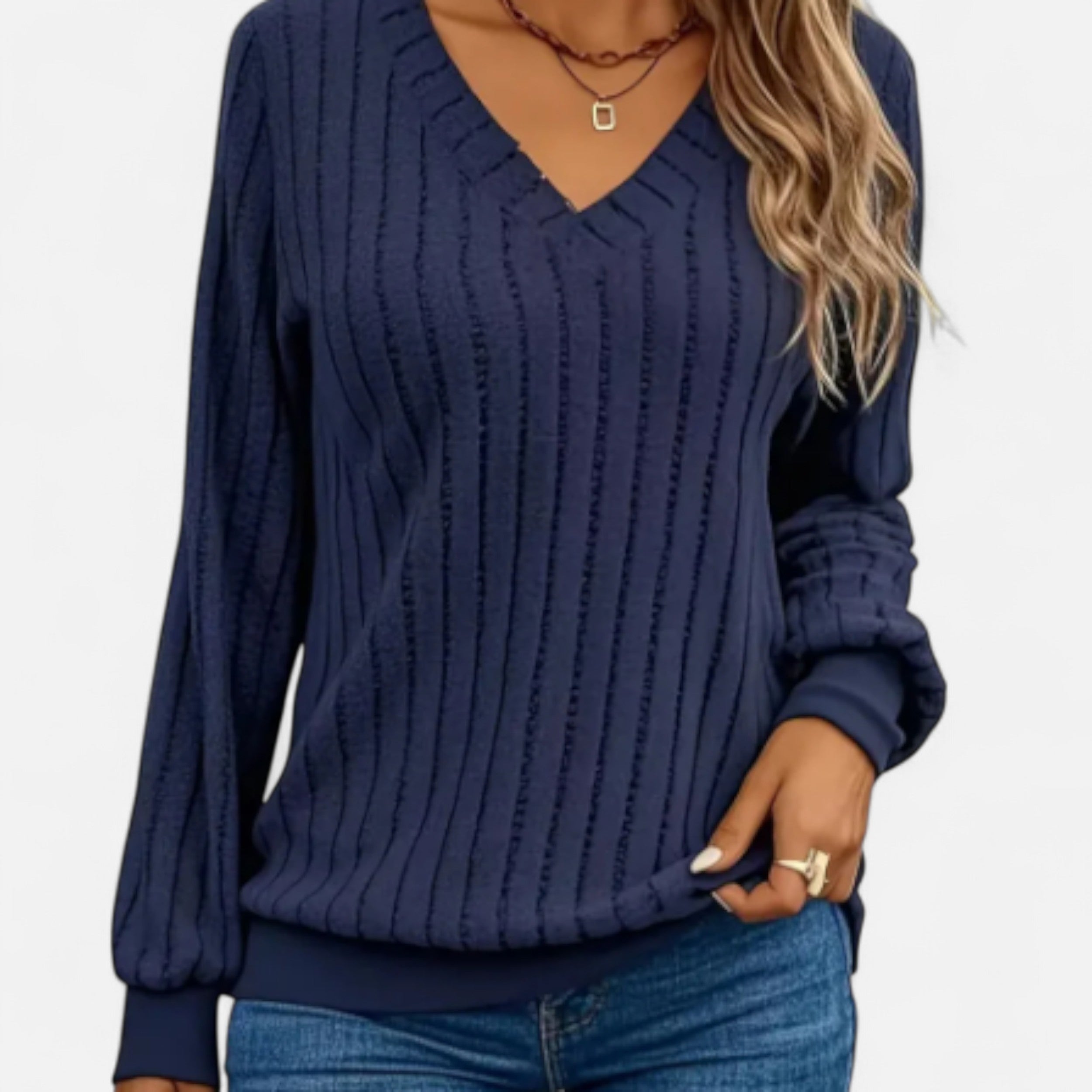 Solwiera | Damski Sweter z Kaszmiru z Dekoltem V