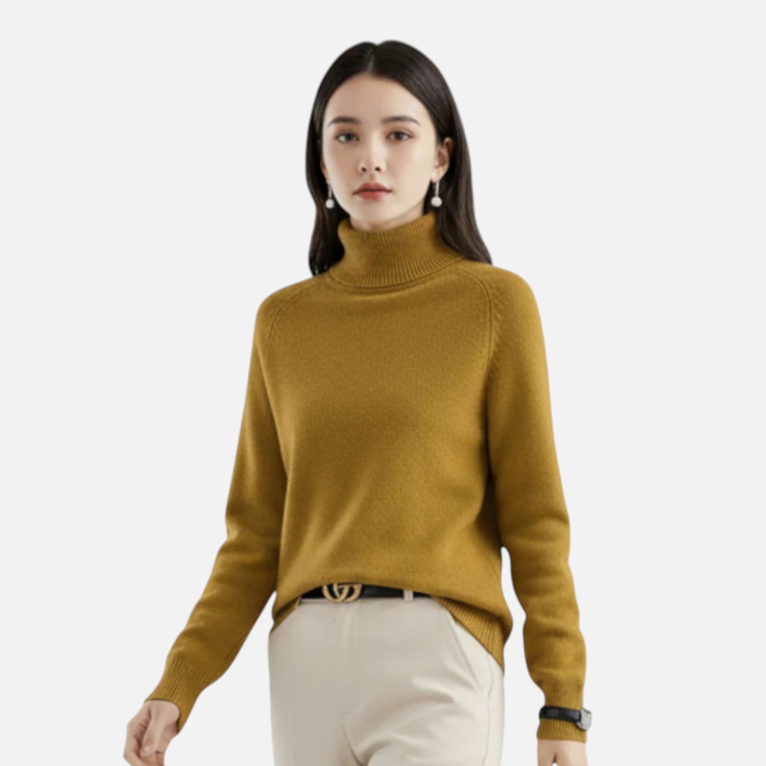 Solwiera | Sweter z Golfem z Wełny Klasycznej Elegancji