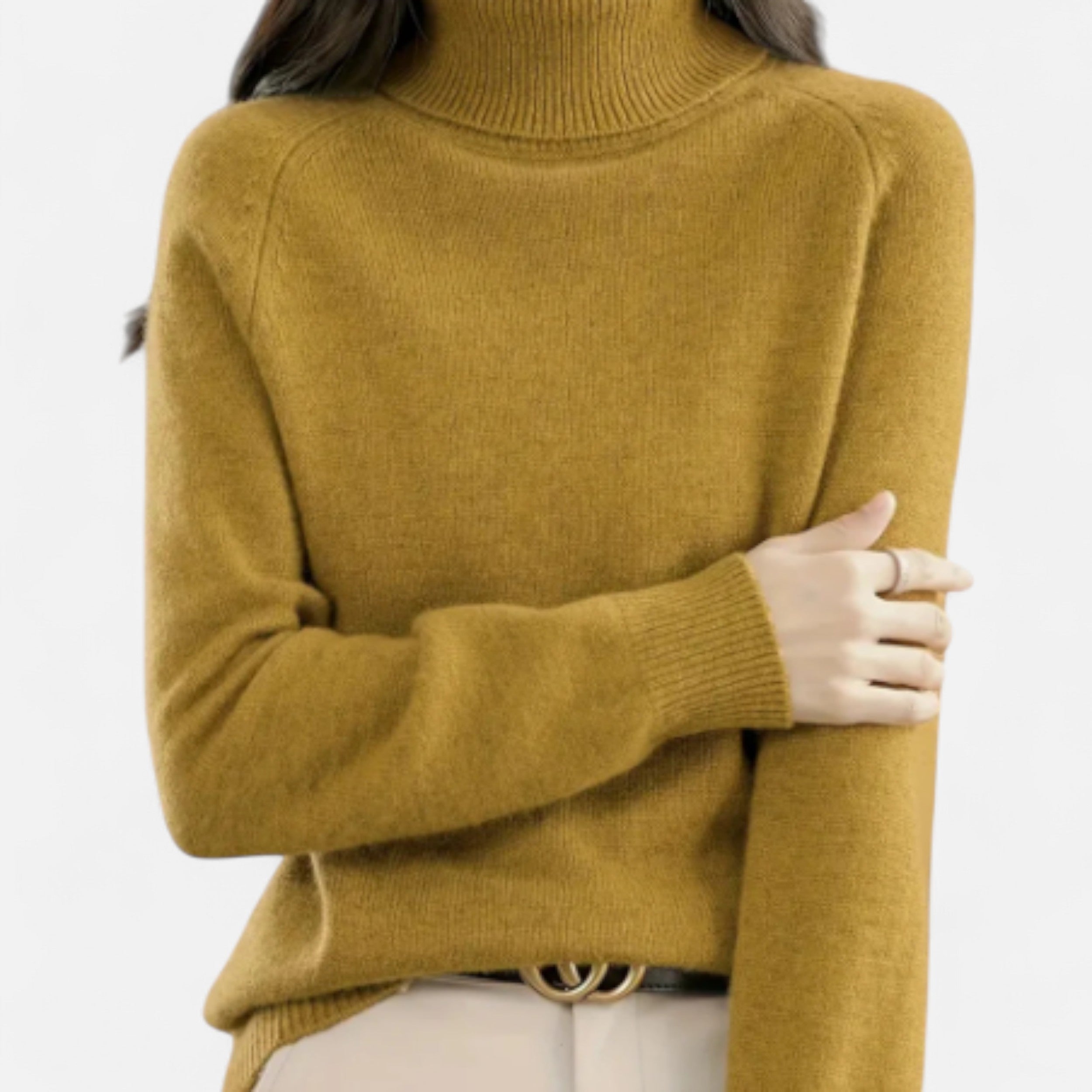 Solwiera | Sweter z Golfem z Wełny Klasycznej Elegancji