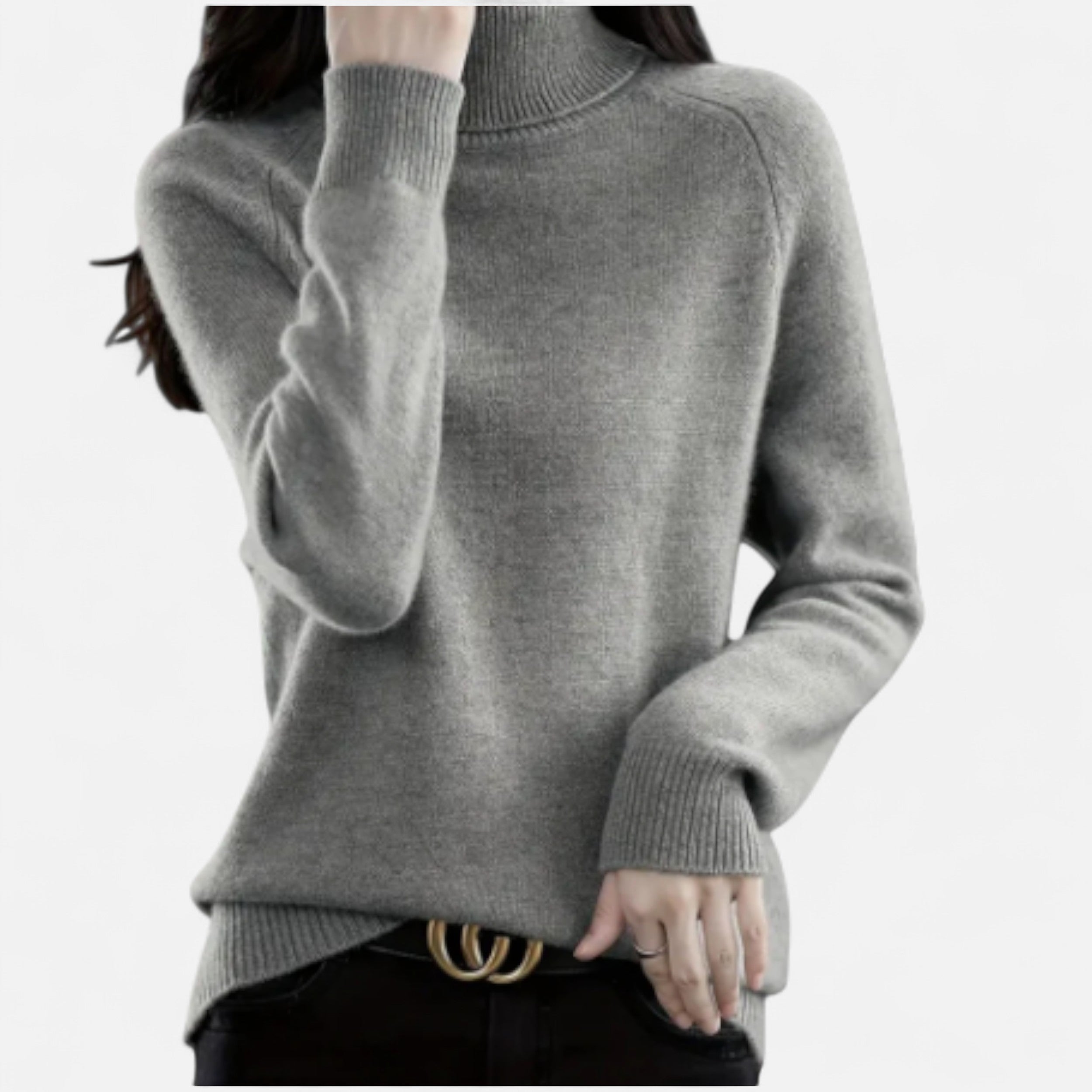 Solwiera | Sweter z Golfem z Wełny Klasycznej Elegancji