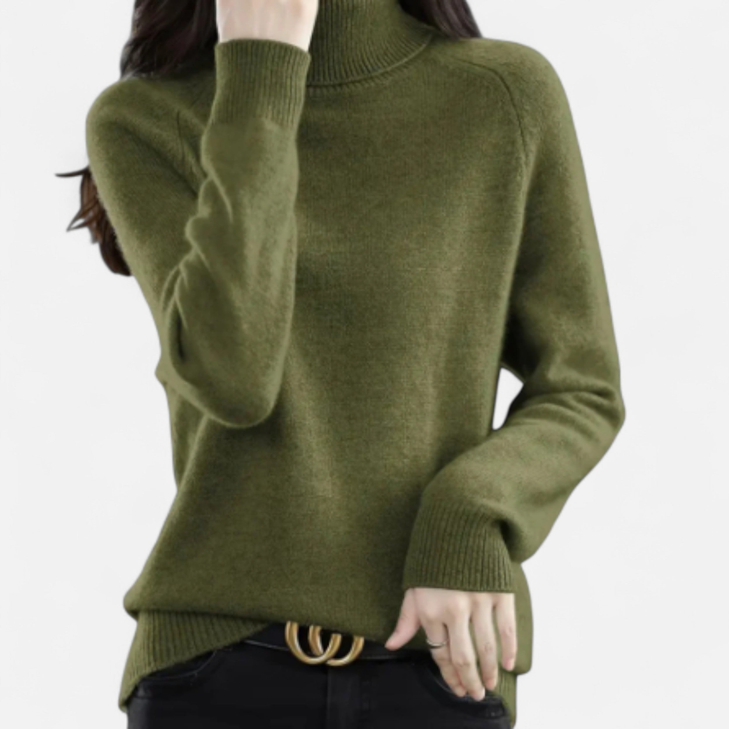 Solwiera | Sweter z Golfem z Wełny Klasycznej Elegancji