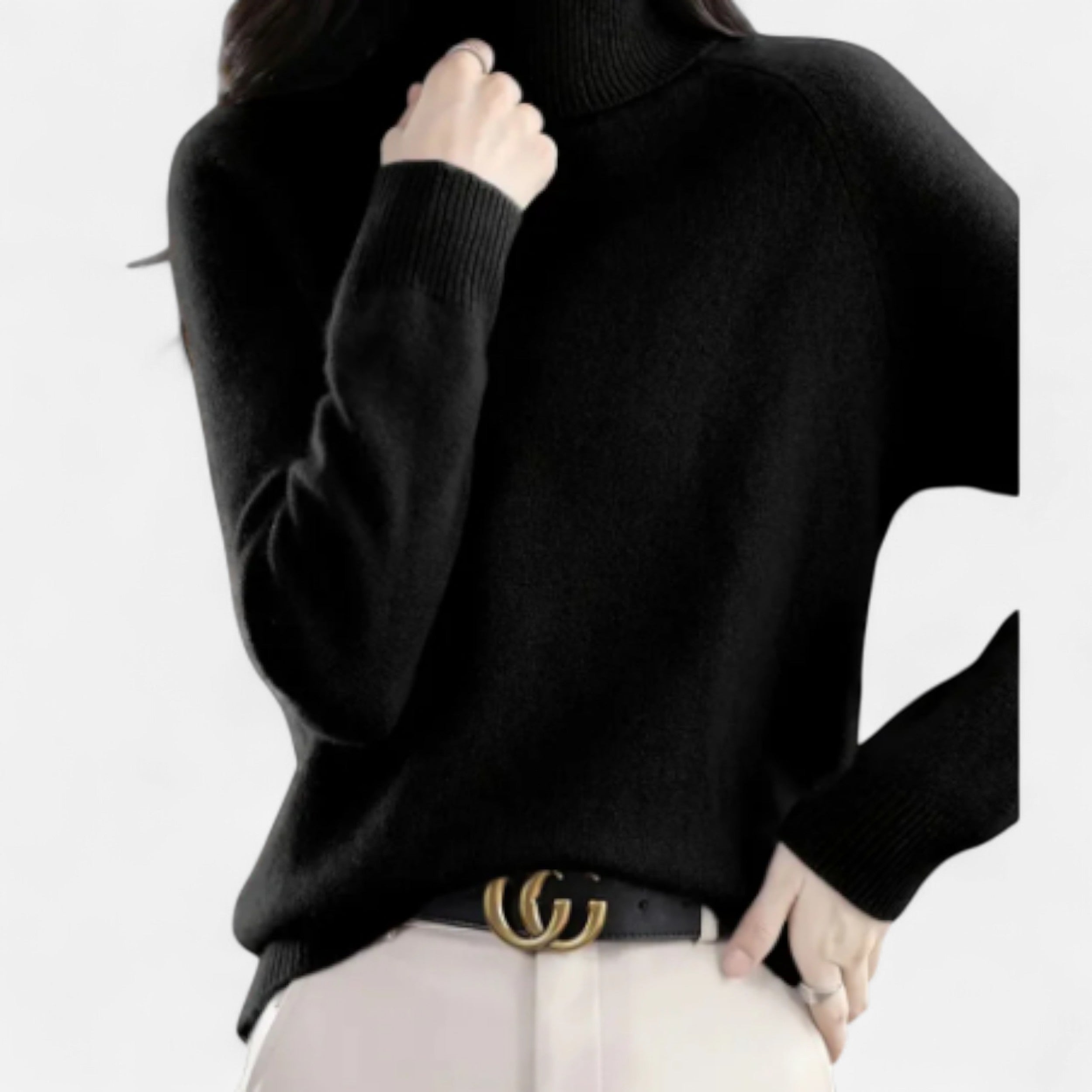 Solwiera | Sweter z Golfem z Wełny Klasycznej Elegancji