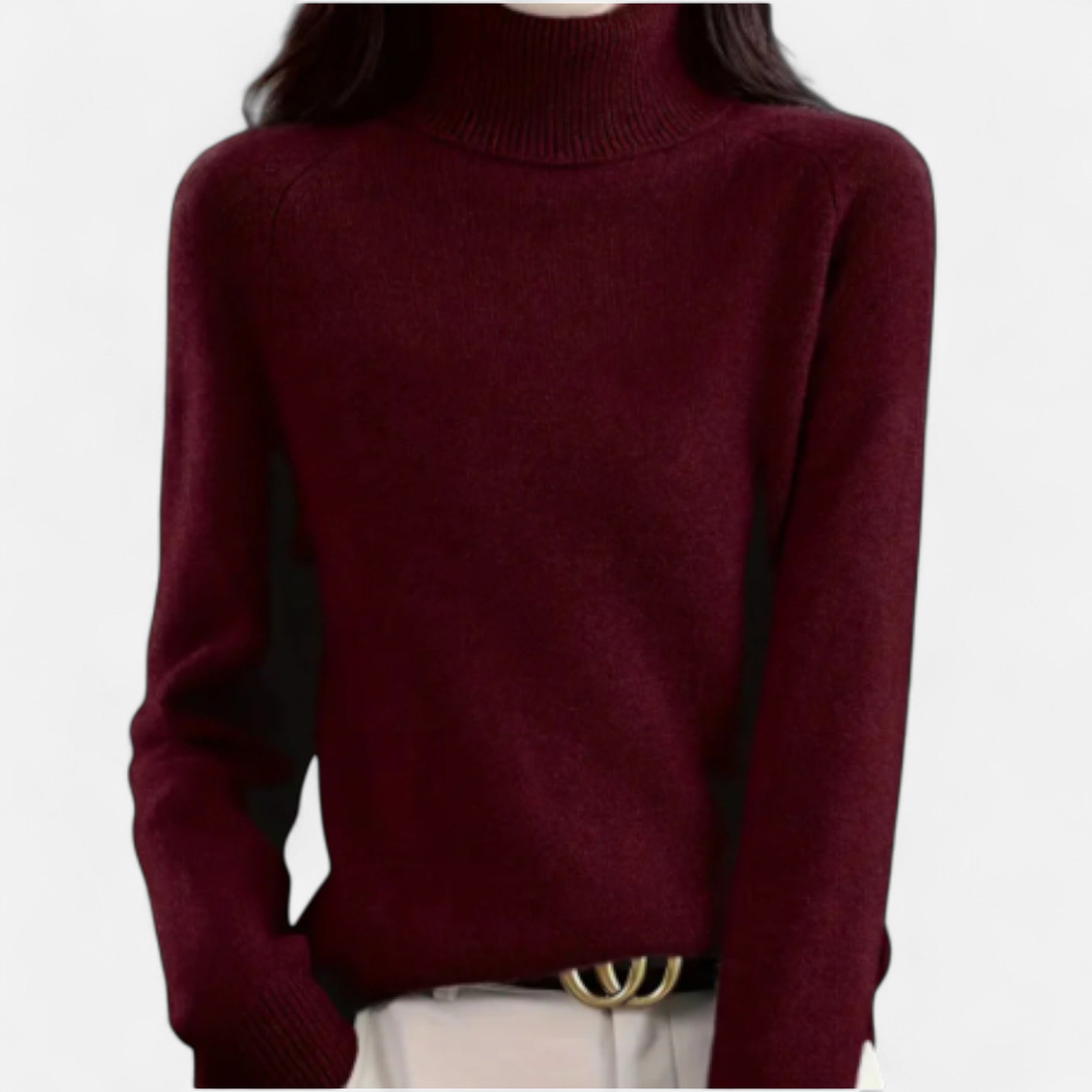 Solwiera | Sweter z Golfem z Wełny Klasycznej Elegancji