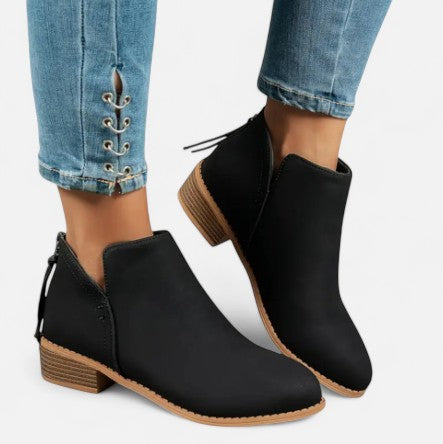 Solwiera | Skórzane Botki Retro Elegancji