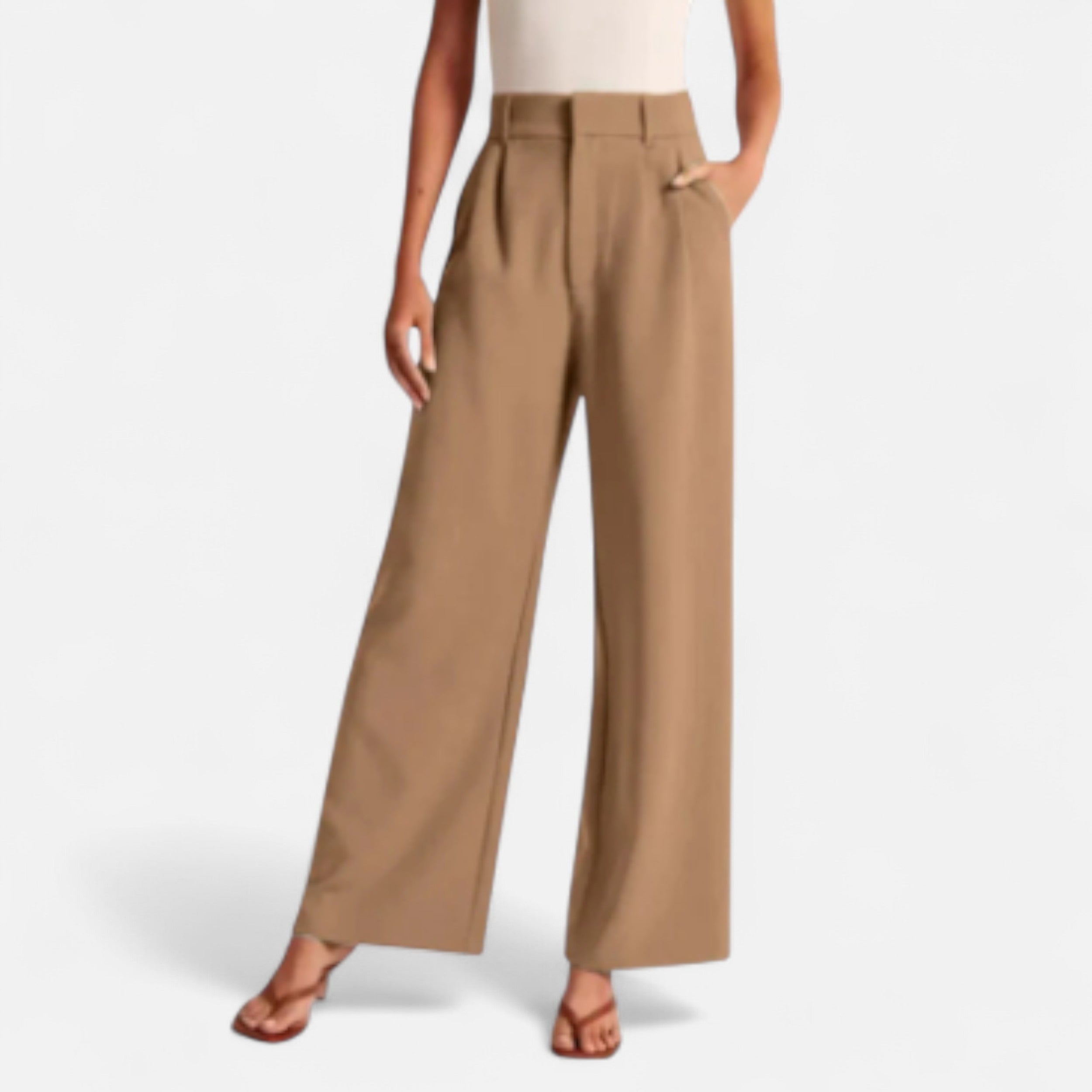 Solwiera | Spodnie Capucine z Szeroką Nogawką