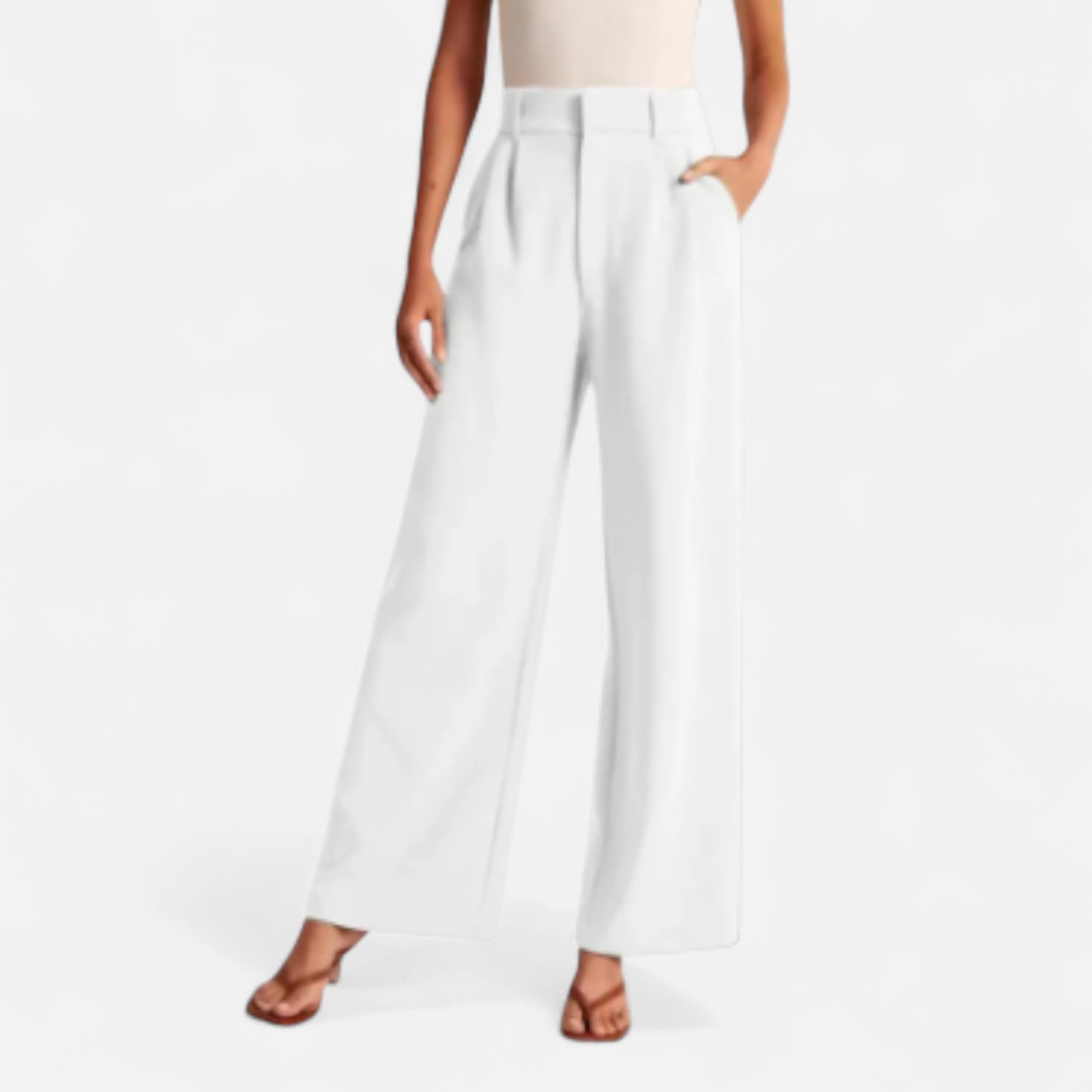 Solwiera | Spodnie Capucine z Szeroką Nogawką