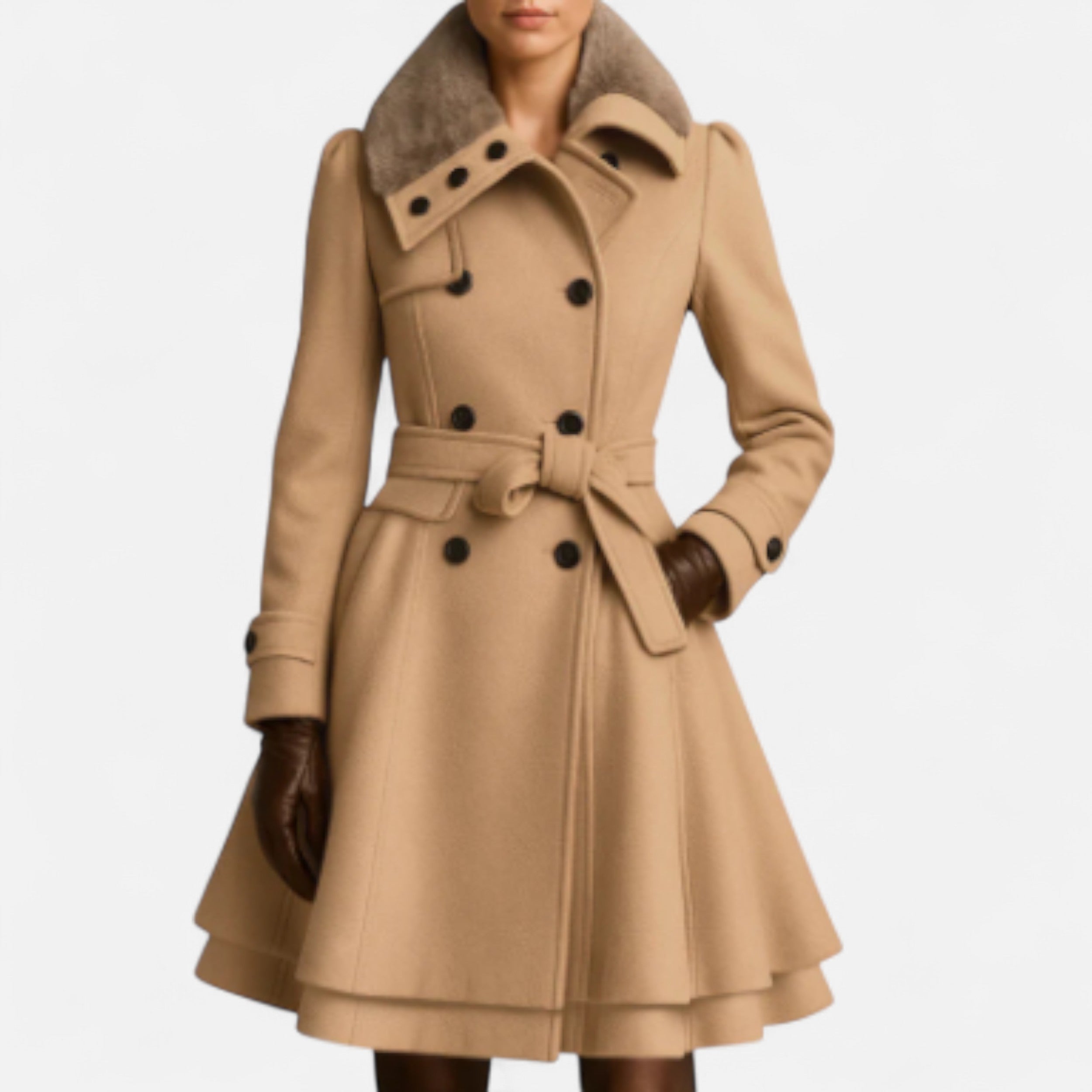 Solwiera | Płaszcz Elise Zimowy z Taliowanym Krojem