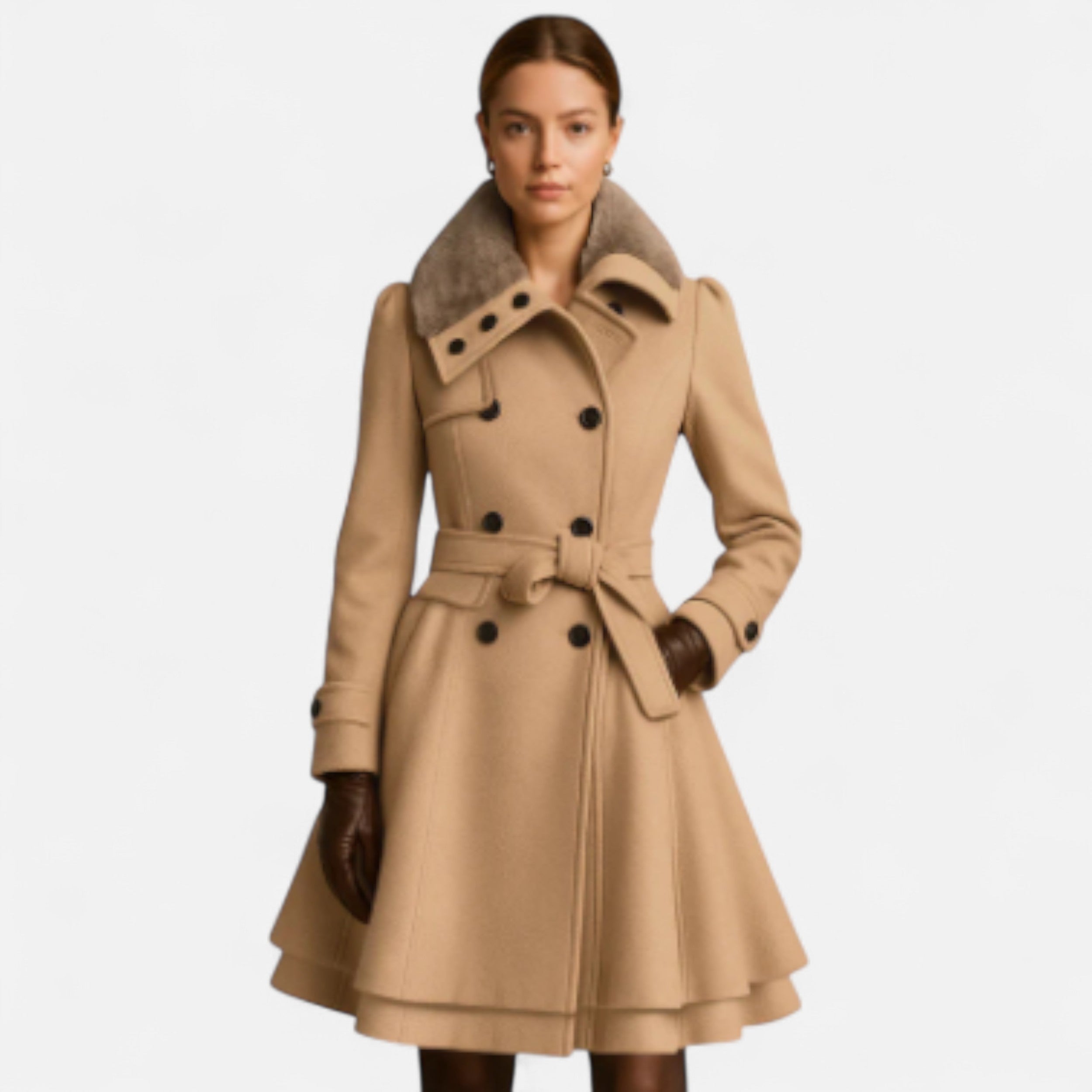 Solwiera | Płaszcz Elise Zimowy z Taliowanym Krojem